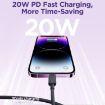JOYROOM 20W USB-C to 8 Pin Fast Charging Data Cable - 1.2m Black - 2