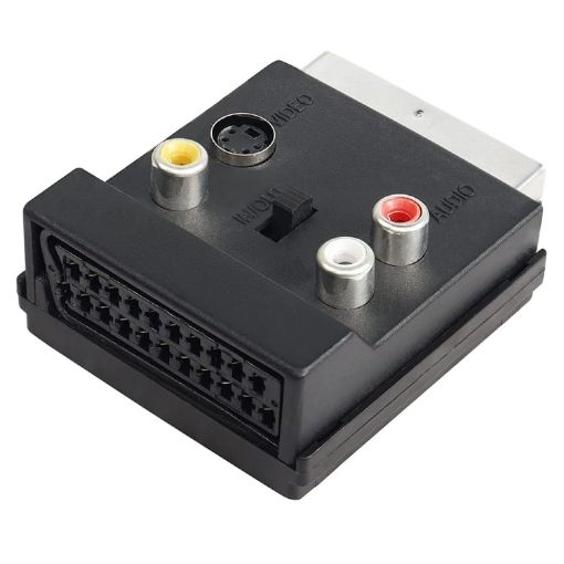 JUNSUNMAY 21 Pin Scart Male to Female S-Video 3 RCA Adapter - 1