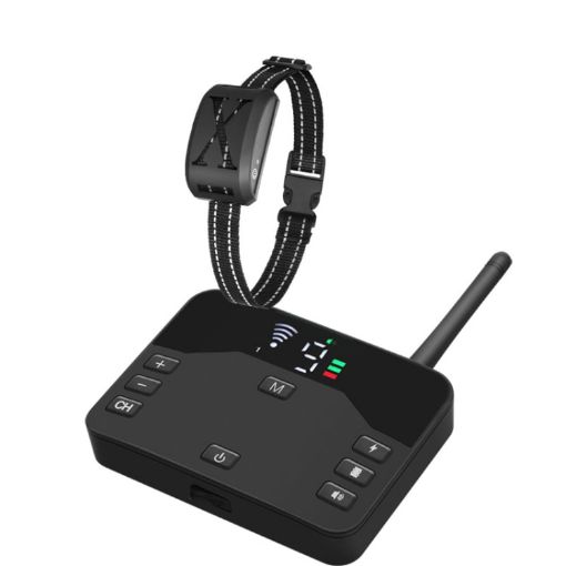500m Electric Dog Fence & Remote Training Collar - Vibration & Shock - Black - 1
