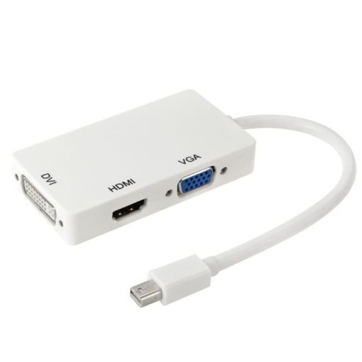 Mini DisplayPort Male to HDMI + VGA + DVI Female Adapter Cable - 1