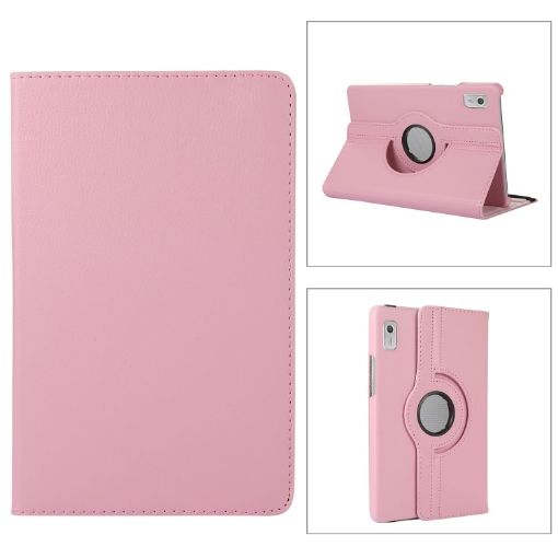 Lenovo Tab M9 360 Degree Rotation Litchi Texture Tablet Leather Case (Pink) - 1