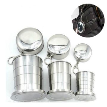 Stainless Steel Camping Folding Cup 150ML - 1
