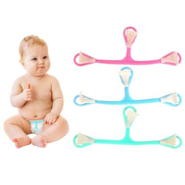 Plastic Three-hook Baby Diaper Buckle - Random Color Delivery - 1