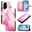 For Honor 200 PT003 Marble Pattern Flip Leather Phone Case - Pink Purple Gold - 1