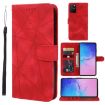 Samsung Galaxy S10 Lite Red Leather Phone Case - Geometric Lines - 1