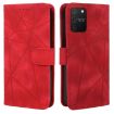Samsung Galaxy S10 Lite Red Leather Phone Case - Geometric Lines - 2