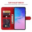 Samsung Galaxy S10 Lite Red Leather Phone Case - Geometric Lines - 3