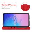 Samsung Galaxy S10 Lite Red Leather Phone Case - Geometric Lines - 4