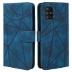 Samsung Galaxy A71 5G Blue Leather Phone Case - Geometric Lines - 2