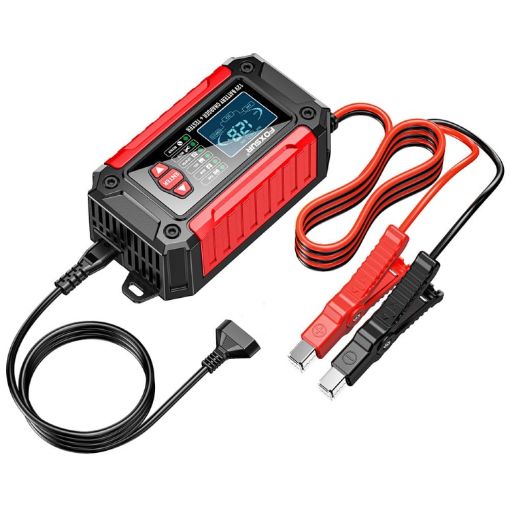 FOXSUR 12V Lithium Battery Charger with Battery Detection (UK Plug) - 1