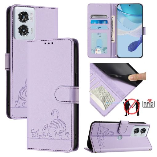 Motorola Edge 50 Fusion RFID Leather Phone Case with Lanyard - 1
