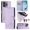 Oukitel C51 Cat Rat Embossed RFID Leather Phone Case (Purple) - 1