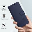 HTC U24 Pro Cat Rat Embossed Pattern RFID Leather Phone Case (Blue) - 6