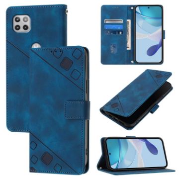 Motorola One 5G Ace/Moto G 5G 2020 Blue Leather Phone Case - 1