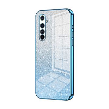 Blue Gradient Glitter Phone Case for Realme X50 Pro - Electroplated - 1