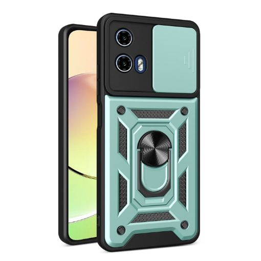 Motorola Moto G04/G24 Sliding Camera Cover Mint Green Case - 1