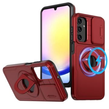 Samsung Galaxy A15 5G Camshield MagSafe Ring Holder Armor Phone Case - Red - 1