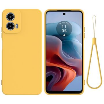 Yellow Liquid Silicone Shockproof Phone Case for Motorola Moto G34 - 1