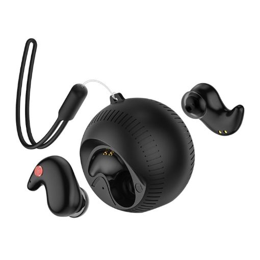 Small Coconut Ball Bluetooth Earphones with Charging Compartment - 1