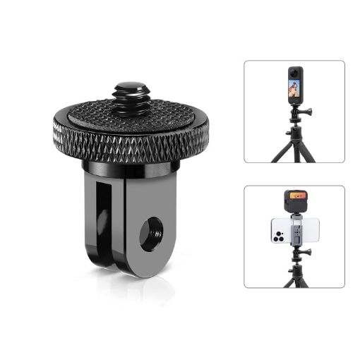 PULUZ 1/4 inch Screw Metal Tripod Mount Adapter - Black - 1