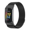 Black Milan Magnetic Metal Steel Mesh Band for Fitbit Charge 6 - 1