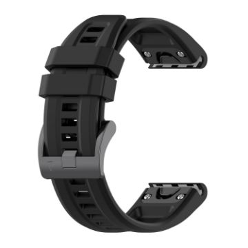 Garmin Fenix 6 Pro 22mm Silicone Watch Band - Black - 1