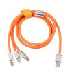 Mech Series 6A 120W 3 in 1 Fast Charging Data Cable - Orange - 2
