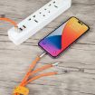 Mech Series 6A 120W 3 in 1 Fast Charging Data Cable - Orange - 6