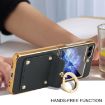 Samsung Galaxy Z Flip5 Colorful PU Phone Case with Ring Holder - Black - 5