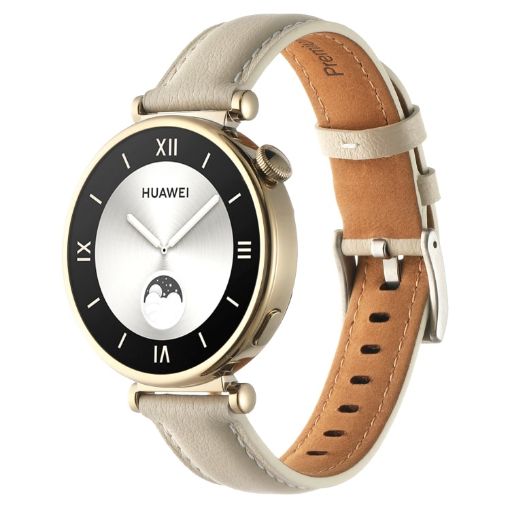 Huawei Watch GT4 41mm Leather Watch Band - Beige - 1