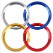 Audi Car Engine Start Key Push Button Ring Trim Aluminum Alloy Sticker (Silver) - 5