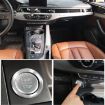 Audi Car Engine Start Key Push Button Ring Trim Aluminum Alloy Sticker (Silver) - 7