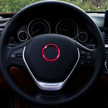 Red Aluminum Steering Wheel Ring for BMW - Car Decoration - 1