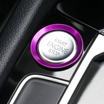 Volkswagen Car Engine Start Key Push Button Ring Trim Sticker (Purple) - 1