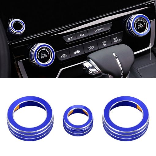 3 PCS Car Metal Air Conditioner Knob Case for Honda CR-V 2017 - Blue - 1