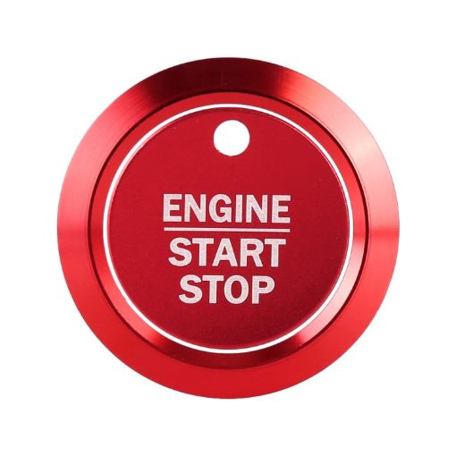 Ford F150 Car Engine Start Key Push Button Ring Trim Sticker - Red - 1