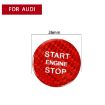 Red Carbon Fiber Engine Start Button Trim for Audi A3 - 4