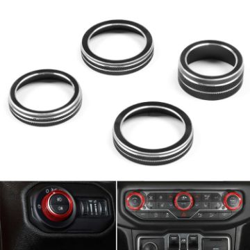 Jeep Wrangler 4 in 1 Car Air Conditioner Switch Headlight Button Knob Cover Trim - 1