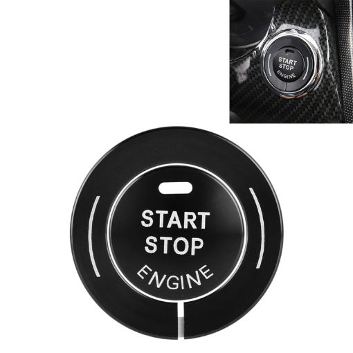 Infiniti Car Engine Start Key Push Button Ring Trim Sticker - Black - 1