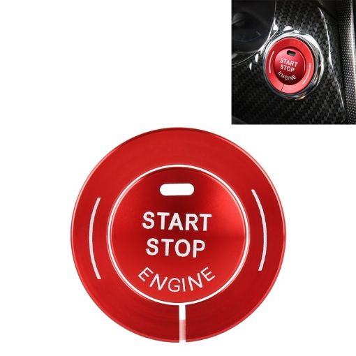 Red Car Engine Start Key Push Button Trim Sticker for Infiniti - 1