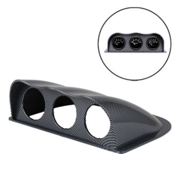 52mm 3 Hole Dash Gauge Meter Pod Mount Holder - Carbon Fiber - 1