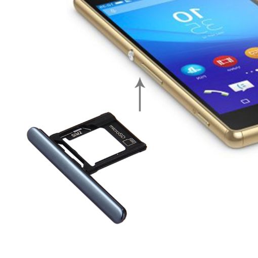 Sony Xperia XZ Premium Dual SIM Tray + Dust Plug - Black - 1