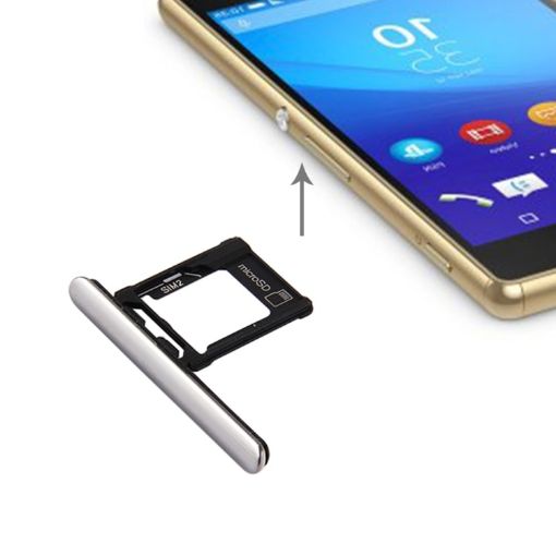 Sony Xperia XZ Premium Dual SIM Silver Micro SD/SIM Card Tray + Dust Plug - 1
