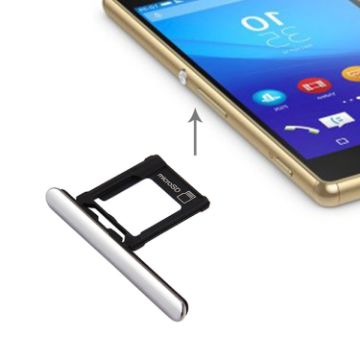 Sony Xperia XZ Premium Micro SD Card Tray + Dust Plug (Silver) - 1
