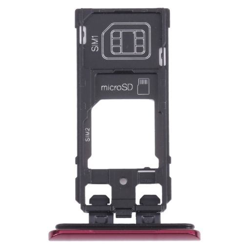 Sony Xperia 5 Red SIM Card Tray + Micro SD Card Tray - 1