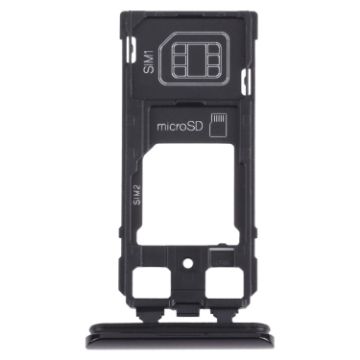 Sony Xperia 1/XZ4 SIM Card Tray + Micro SD Tray - Black - 1