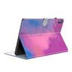 Nokia T10 Watercolor Pattern Flip Leather Tablet Case - Purple Red - 4