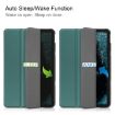 Nokia T20 Three-folding Holder Leather Tablet Case - Dark Green - 7
