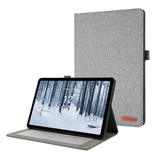 Nokia T21 Fabric Leather Tablet Case - Grey - 1