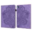 Nokia T10 Purple Leather Tablet Case - Peacock Embossed Pattern - 1